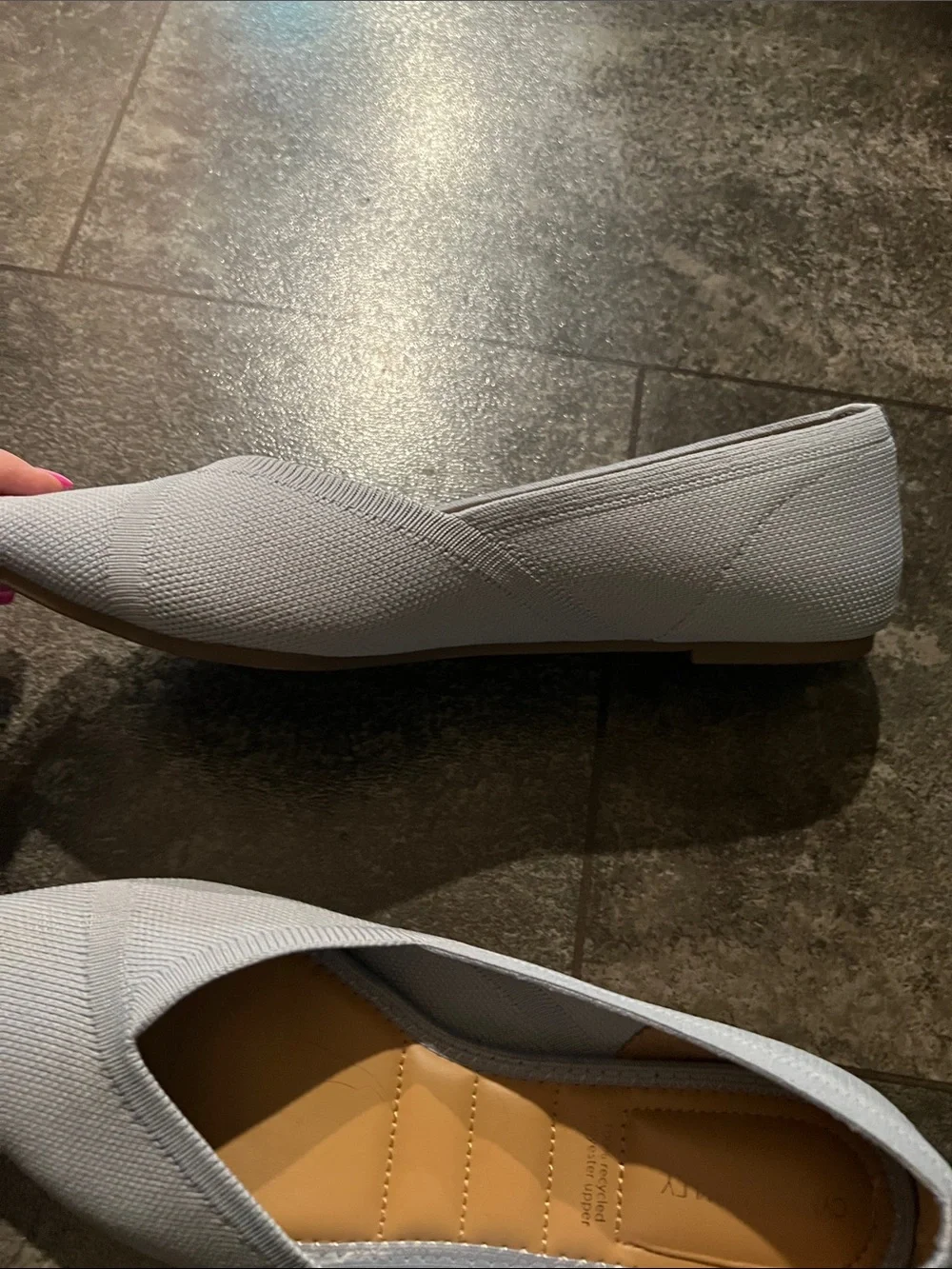Cynthia Rowley Light Blue Knit Pointed-Toe Flats